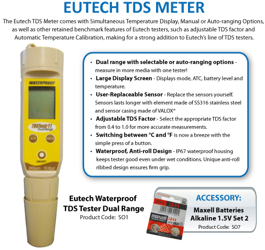 Eutech Waterproof TDS